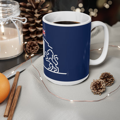 Navy Gibraltar Crest Ceramic Mug – Lion & Union Jack Coffee Cup (11oz/15oz)