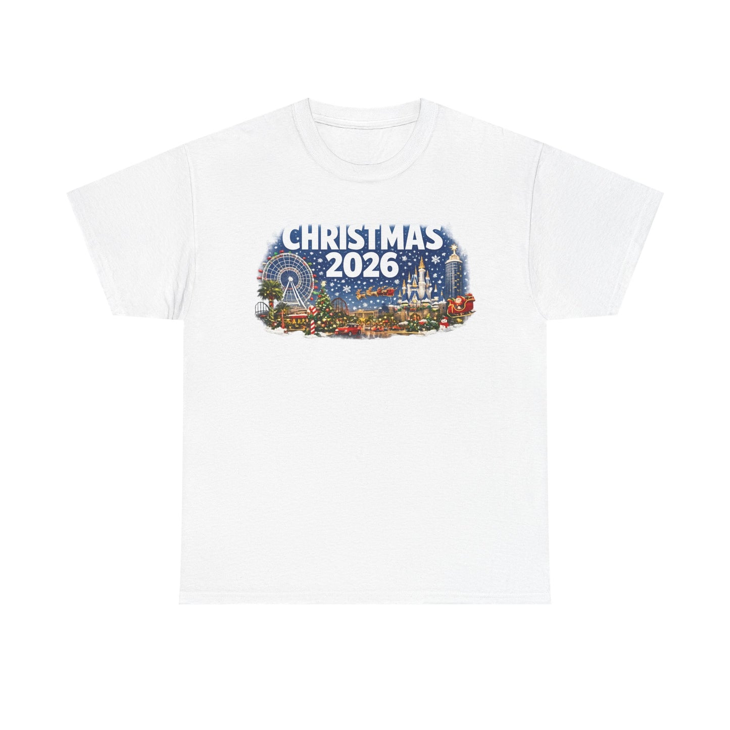 Christmas 2026 Holiday Tee — Festive Winter Village Graphic T-Shirt