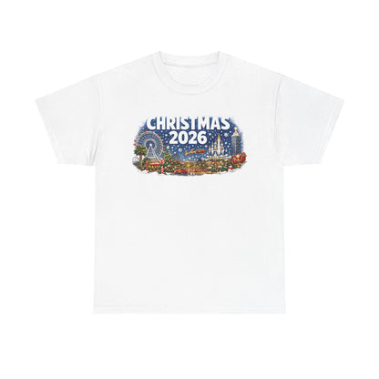 Christmas 2026 Holiday Tee — Festive Winter Village Graphic T-Shirt