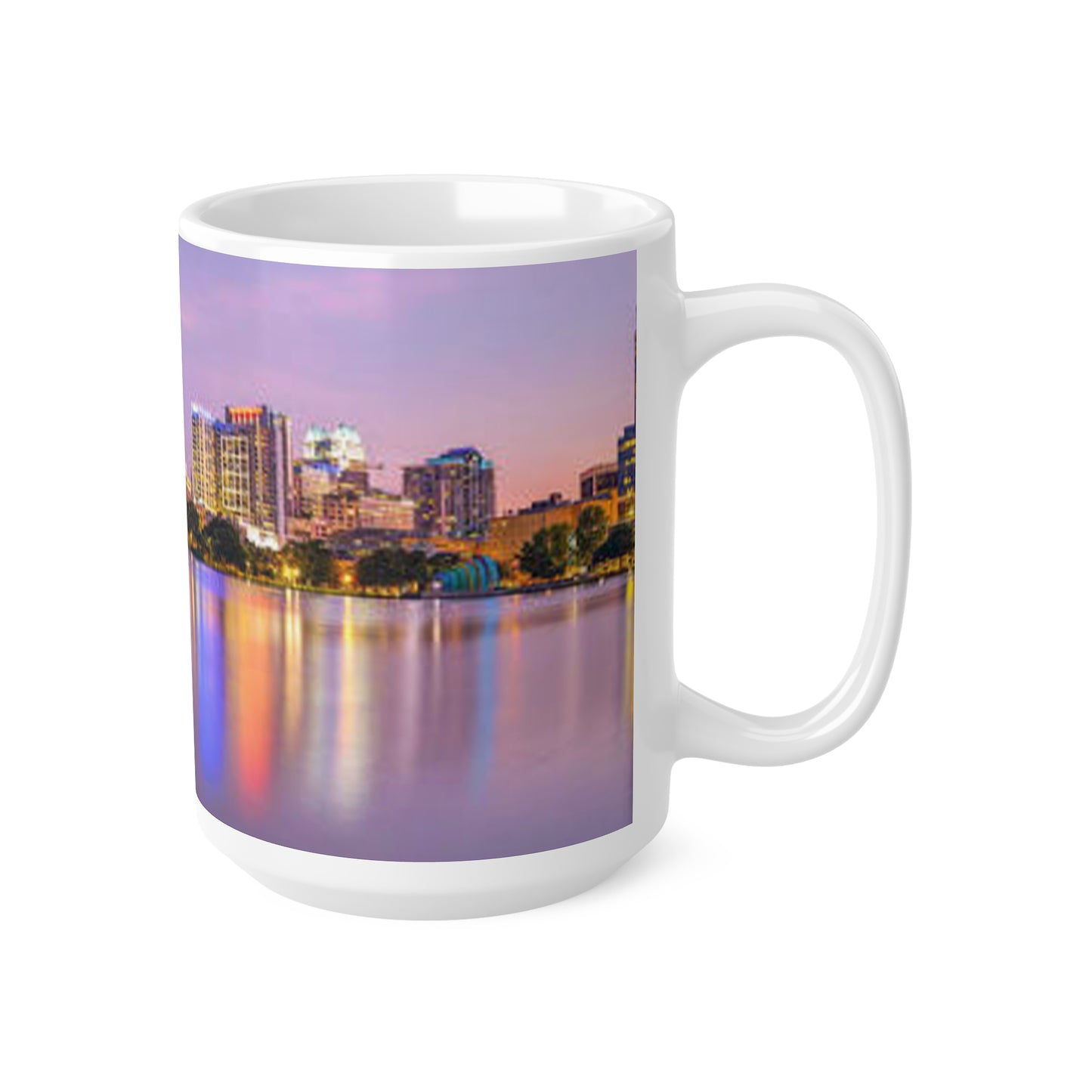 Orlando Night Skyline Ceramic Coffee Mug — Cityscape 11oz & 15oz