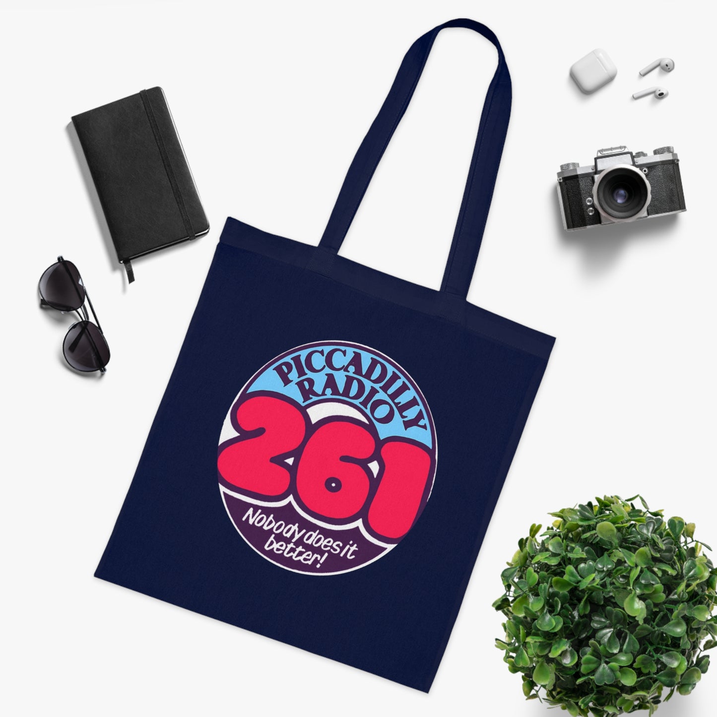 Piccadilly Radio 261 Retro Logo Tote Bag – 'Nobody Does It Better' Cotton Shopper