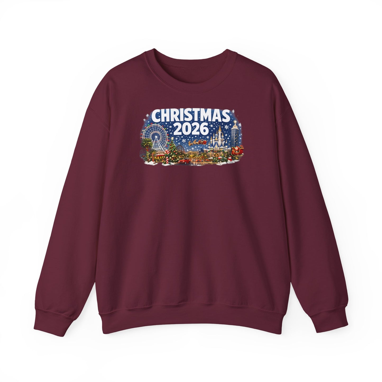 Christmas 2026 Holiday Sweatshirt – Festive Winter Cityscape Crewneck