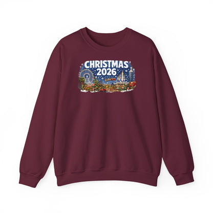 Christmas 2026 Holiday Sweatshirt – Festive Winter Cityscape Crewneck