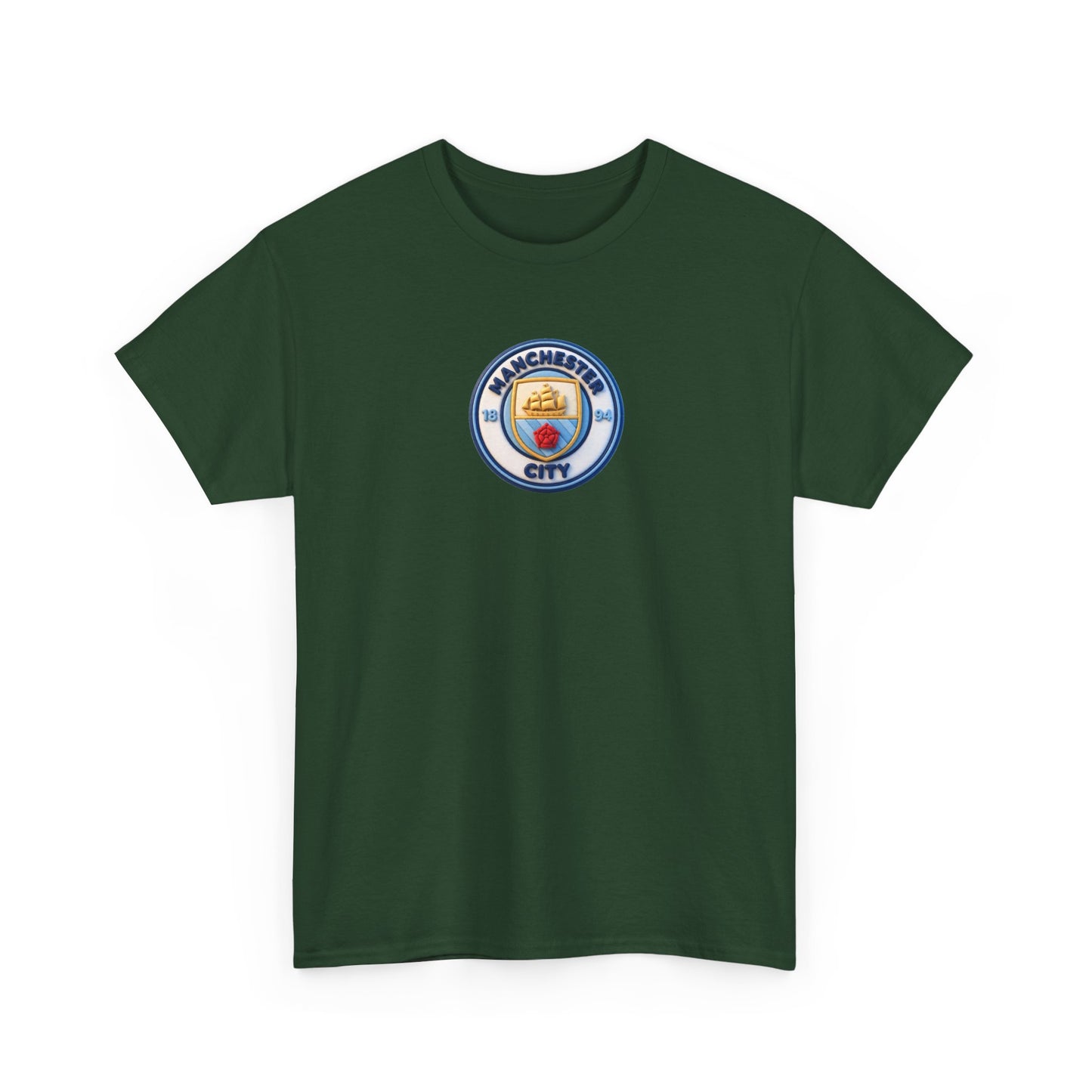 Manchester City Crest Unofficial 3D T-Shirt — Minimal Soccer Logo Tee