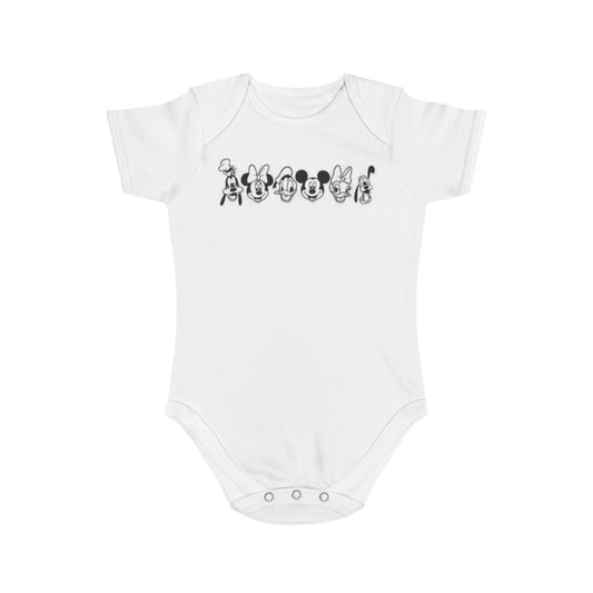 Disney Baby Bodysuit with Playful Character Faces — Cute Newborn Onesie