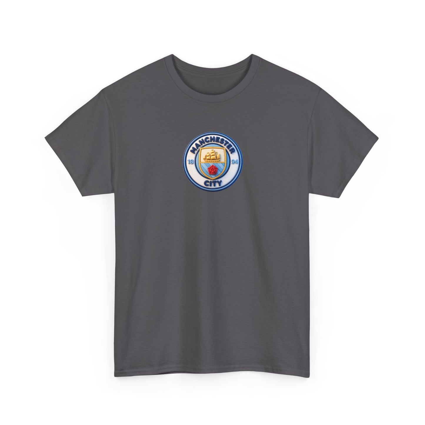 Manchester City Crest Unofficial 3D T-Shirt — Minimal Soccer Logo Tee