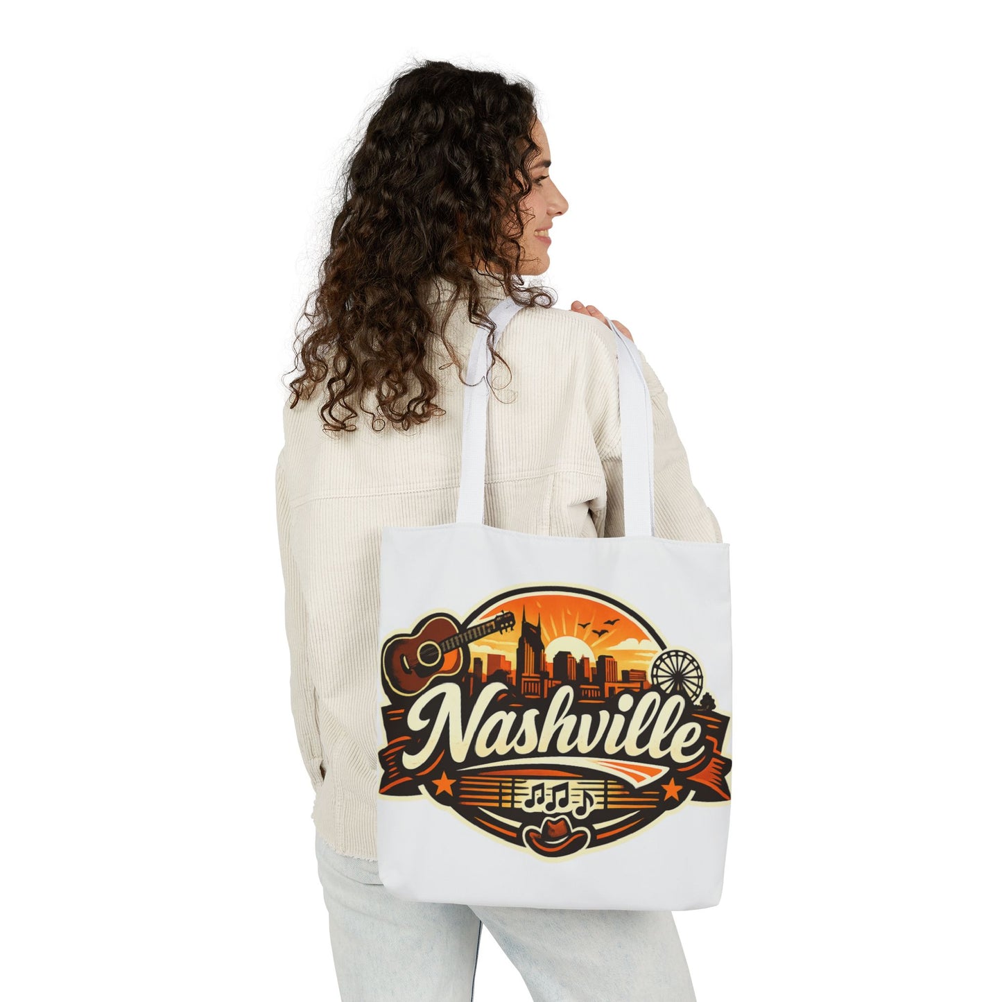 Nashville Sunset Tote Bag — Country Music Skyline Canvas Tote