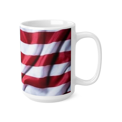 American Flag Ceramic Coffee Mug — Patriotic 11oz & 15oz USA Stars Stripes