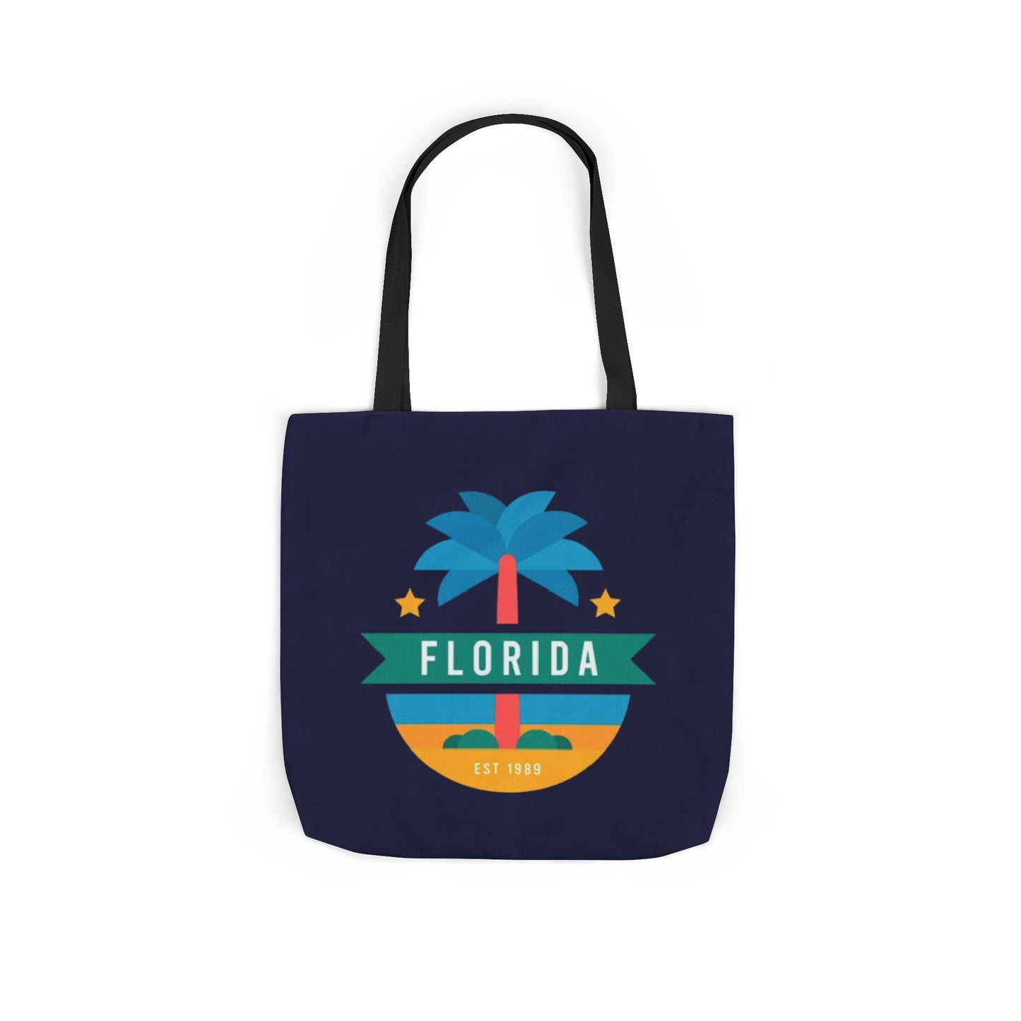 Florida Palm Beach Canvas Tote Bag — Retro Sunshine Travel Tote