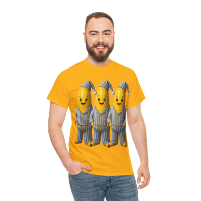 Bananas in Pyjamas – Three Smiling Bananas in Striped Pajamas Graphic T-Shirt