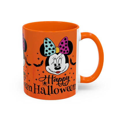 Halloween Minnie Mouse Accent Coffee Mug – "Happy Halloween" Orange 11/15oz