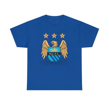 Manchester City Retro Club Crest T‑Shirt — MCFC Vintage Style Club Emblem Tee