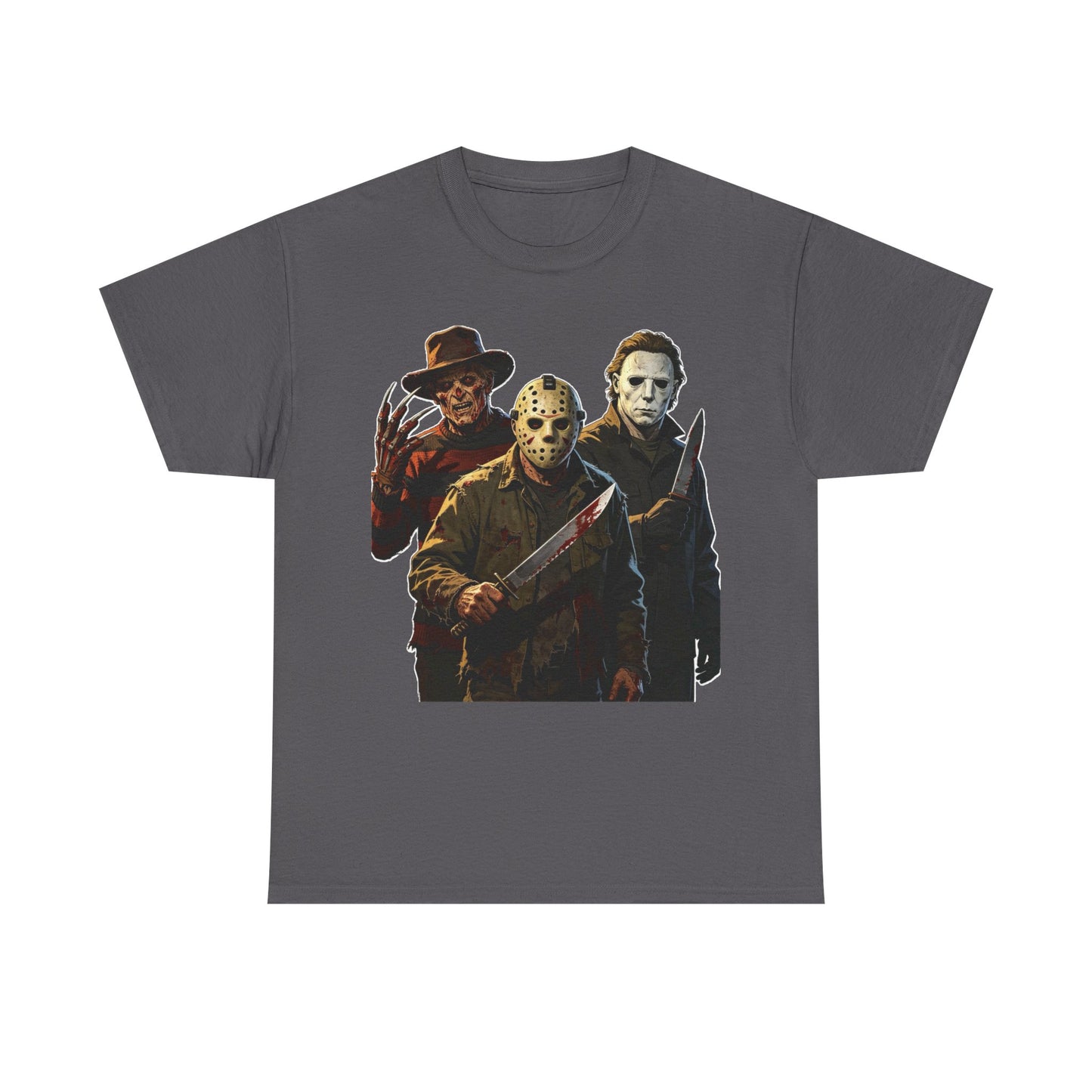 Horror Icons T-Shirt — Freddy, Jason & Michael Trio Graphic Tee