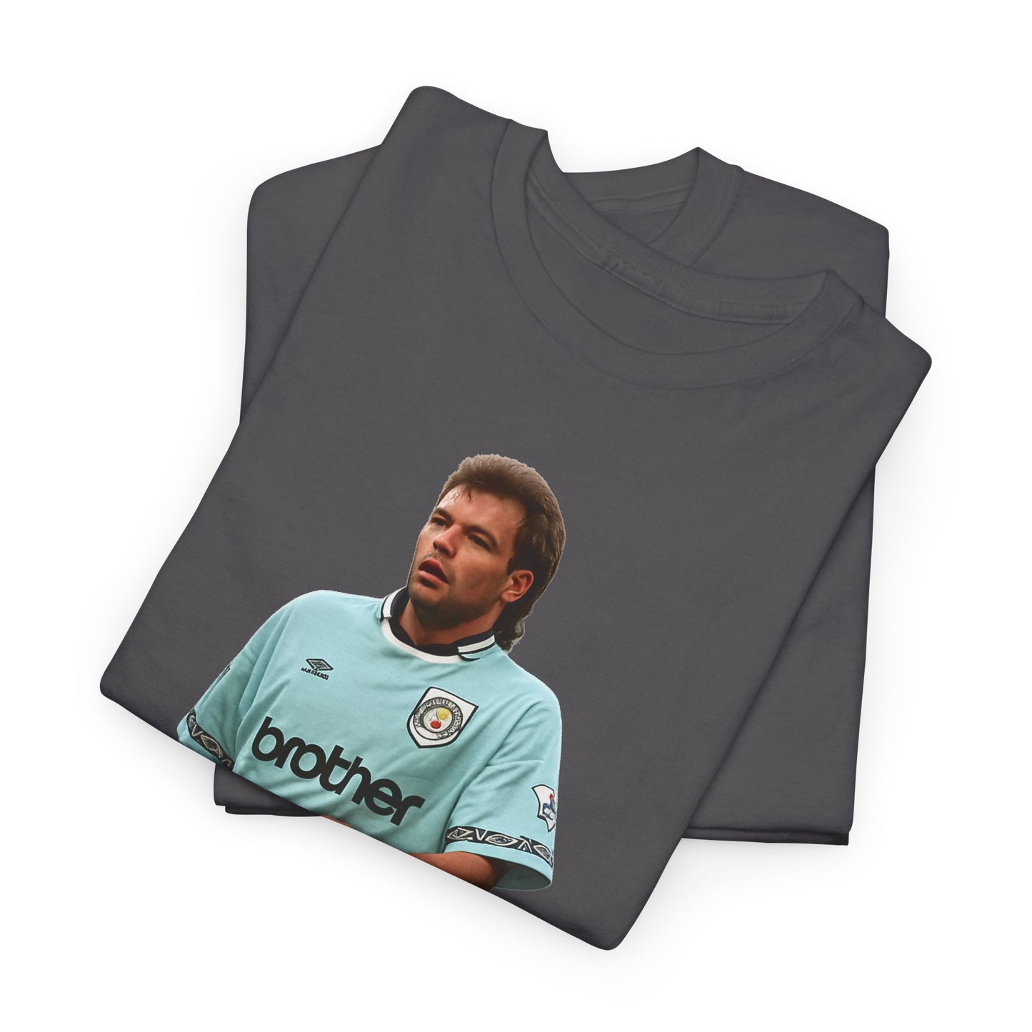 Uwe Rosler Manchester City Legend Graphic Tee - Retro Football Kit Print