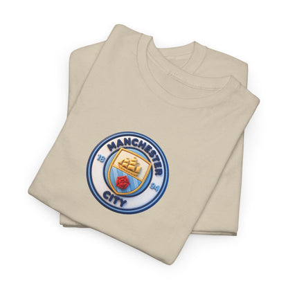 Manchester City Crest Unofficial 3D T-Shirt — Minimal Soccer Logo Tee