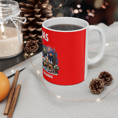 Christmas 2026 Orlando Souvenir Coffee Mug — International Drive Holiday Ceramic Cup (11oz/15oz)