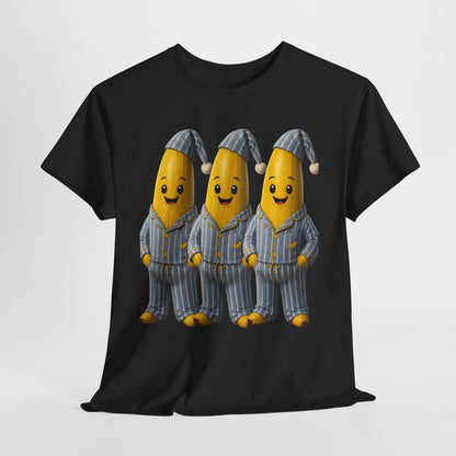 Bananas in Pyjamas – Three Smiling Bananas in Striped Pajamas Graphic T-Shirt