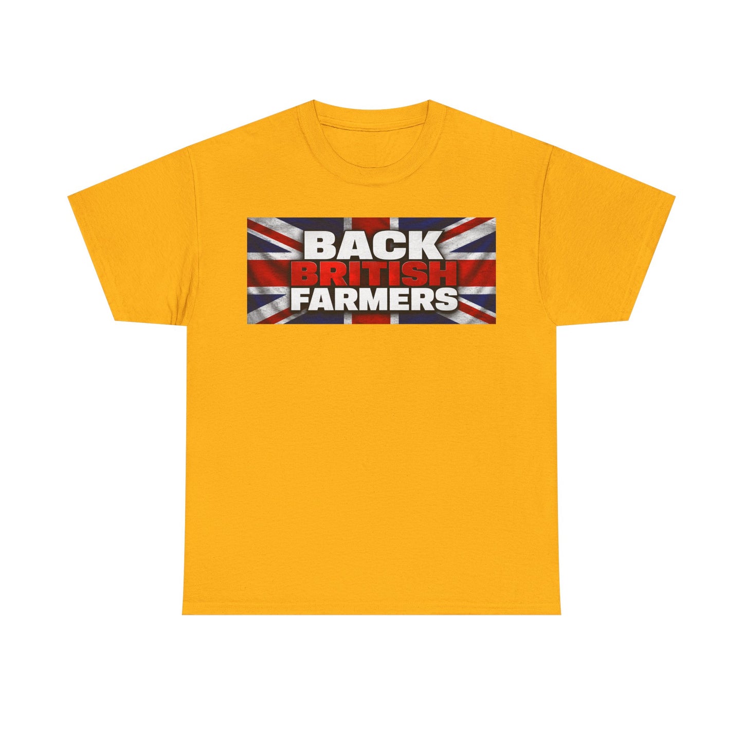 Back British Farmers T-Shirt — Union Jack Support Tee for UK Farmers