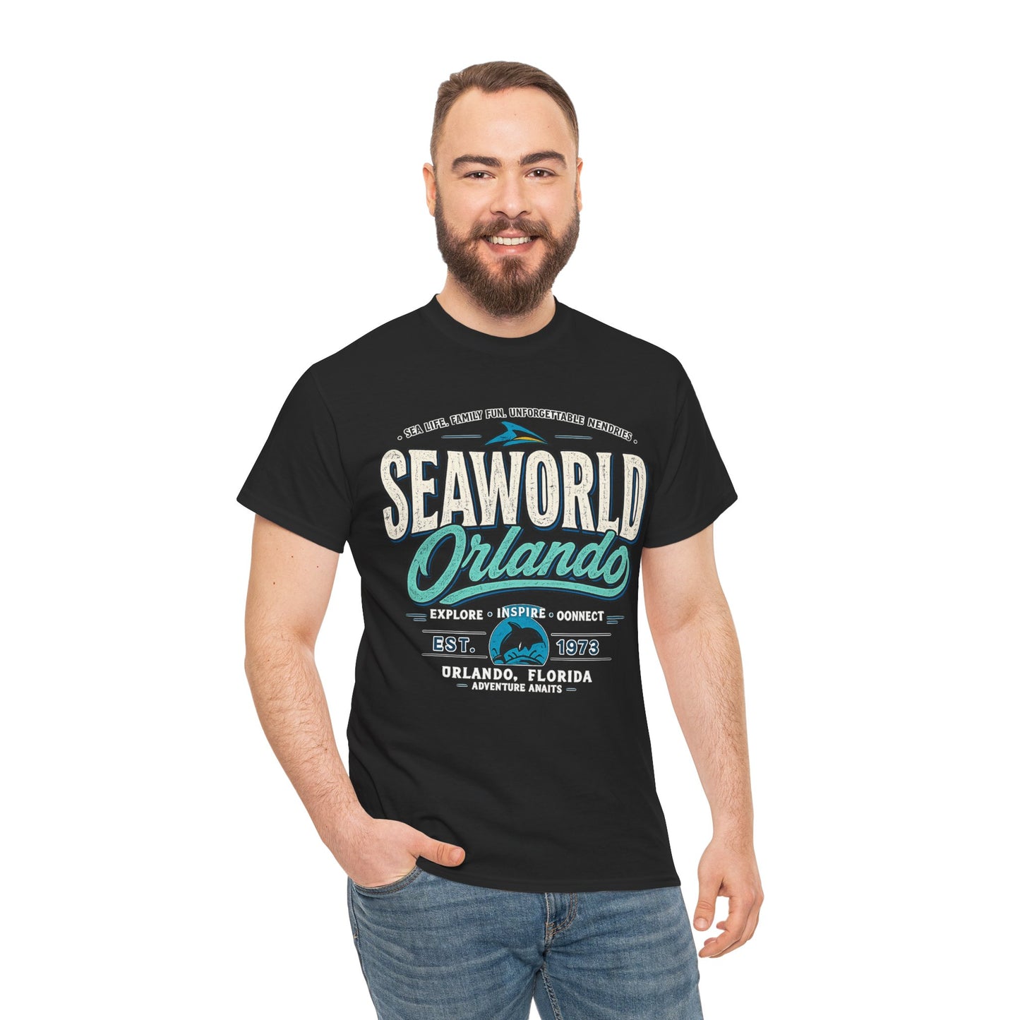 SeaWorld Orlando Graphic Tee — Retro Explore Inspire Connect Vacation Shirt