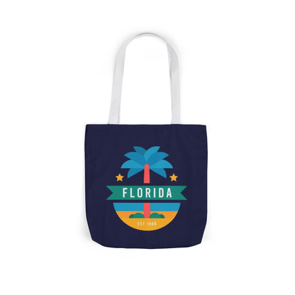 Florida Palm Beach Canvas Tote Bag — Retro Sunshine Travel Tote