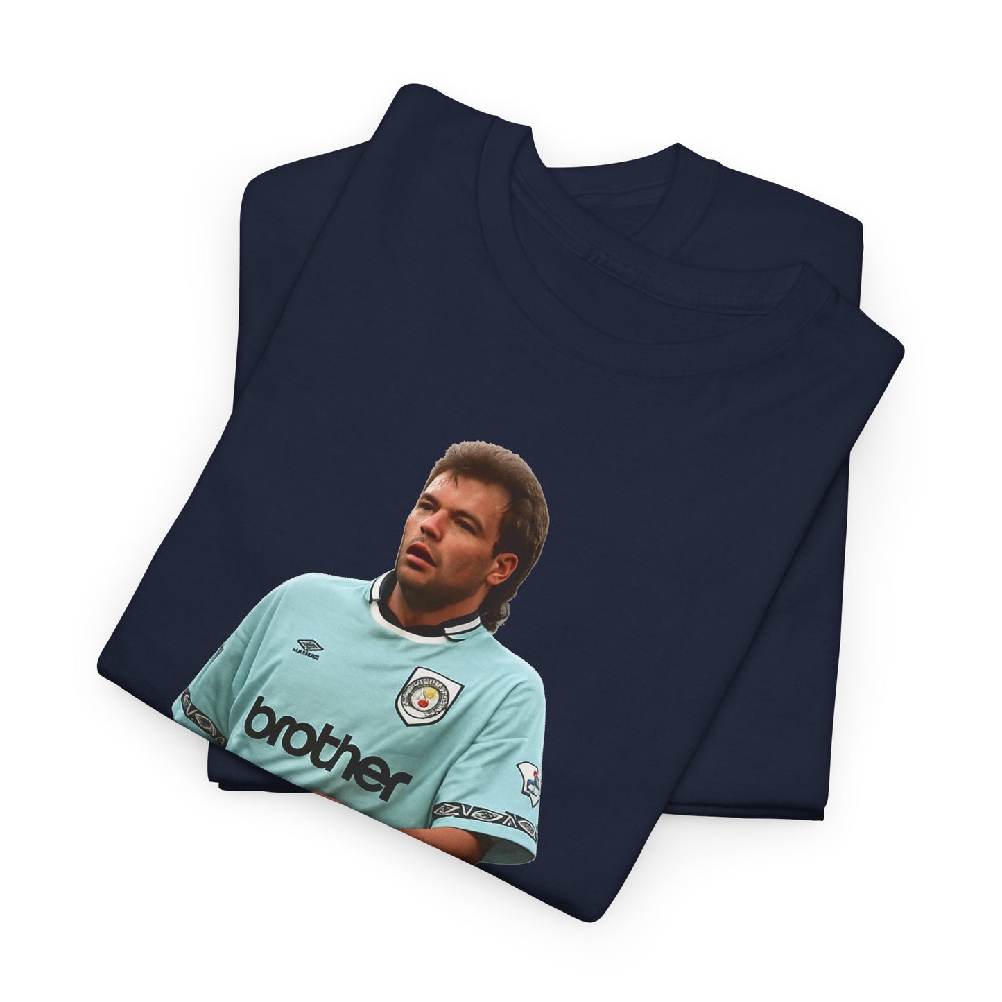 Uwe Rosler Manchester City Legend Graphic Tee - Retro Football Kit Print
