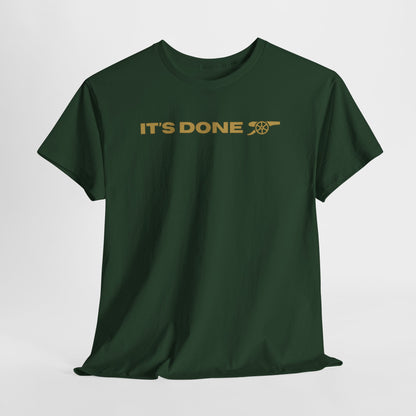 It's Done Arsenal Champions T-Shirt – Minimalist Gold Script Tee