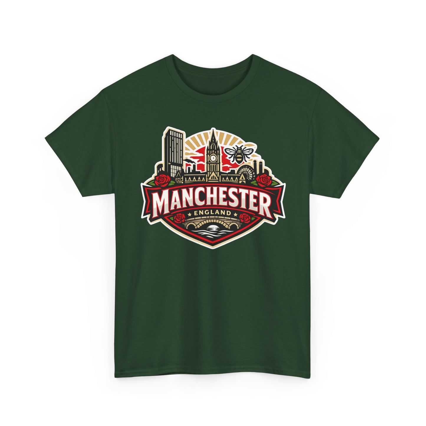 Manchester England Skyline T-Shirt — Vintage City Crest Tee