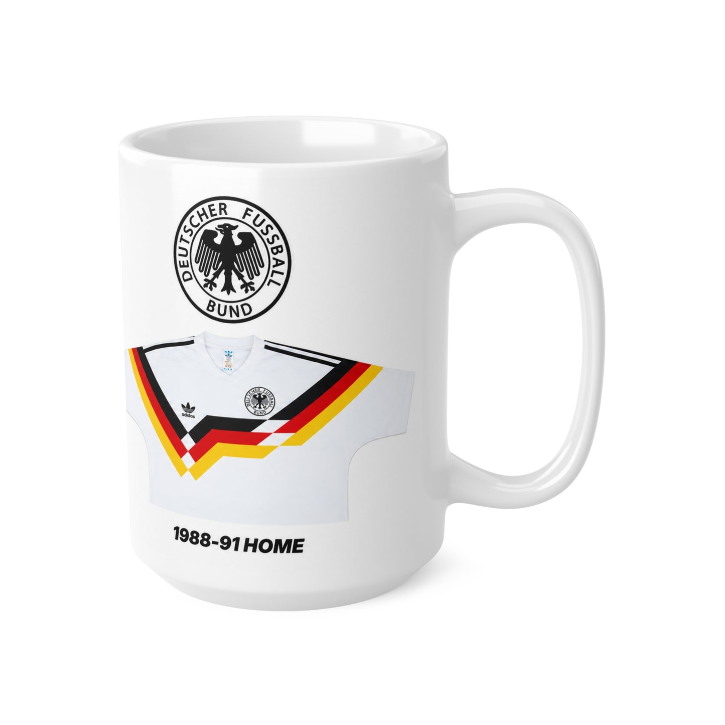 Germany 1988-91 Home Football Jersey Coffee Mug — Retro Deutscher Fussball Bund 11oz/15oz