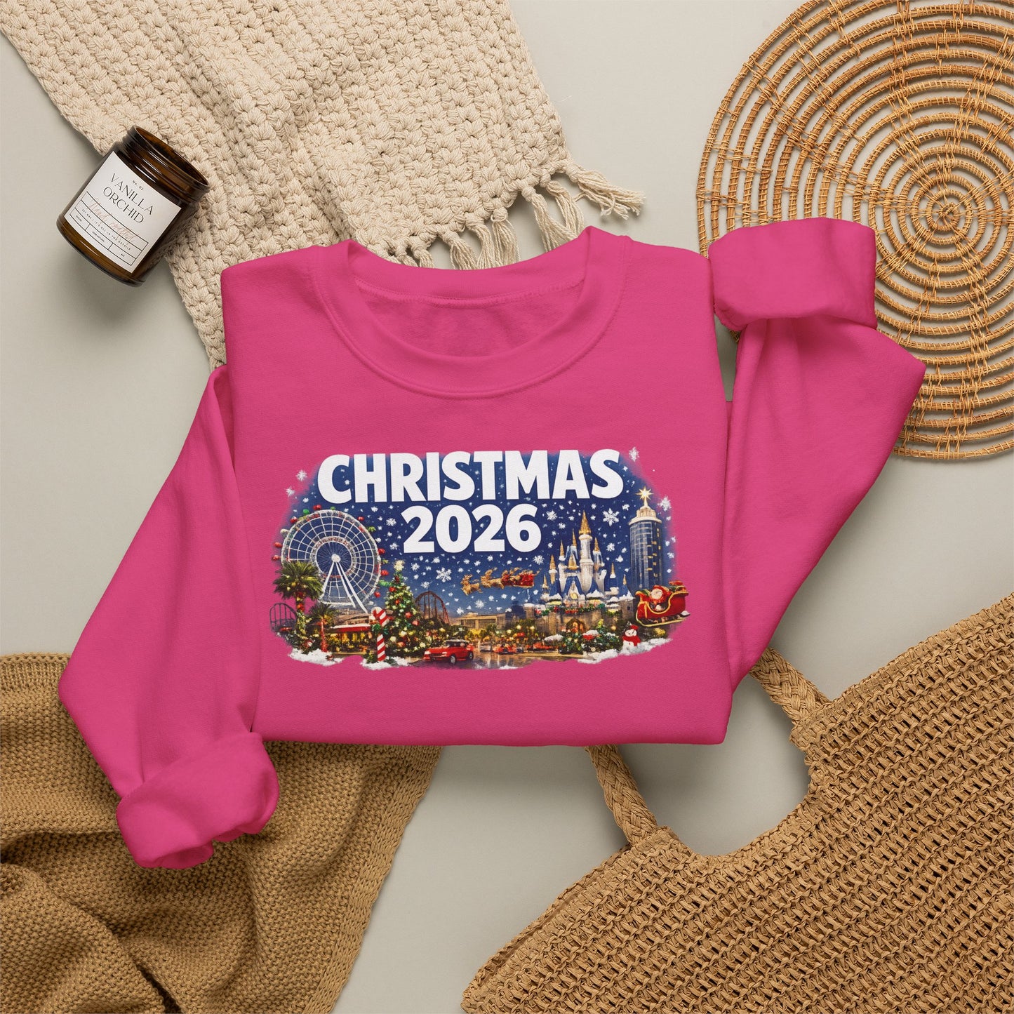 Christmas 2026 Holiday Sweatshirt – Festive Winter Cityscape Crewneck