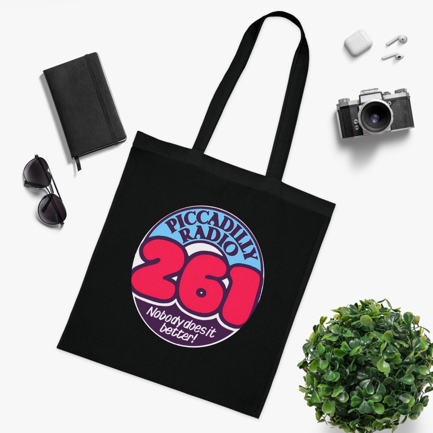 Piccadilly Radio 261 Retro Logo Tote Bag – 'Nobody Does It Better' Cotton Shopper