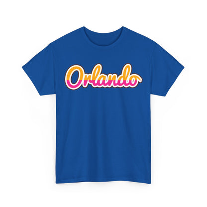Orlando Retro Script Tee — Vintage Sunset City Souvenir Shirt