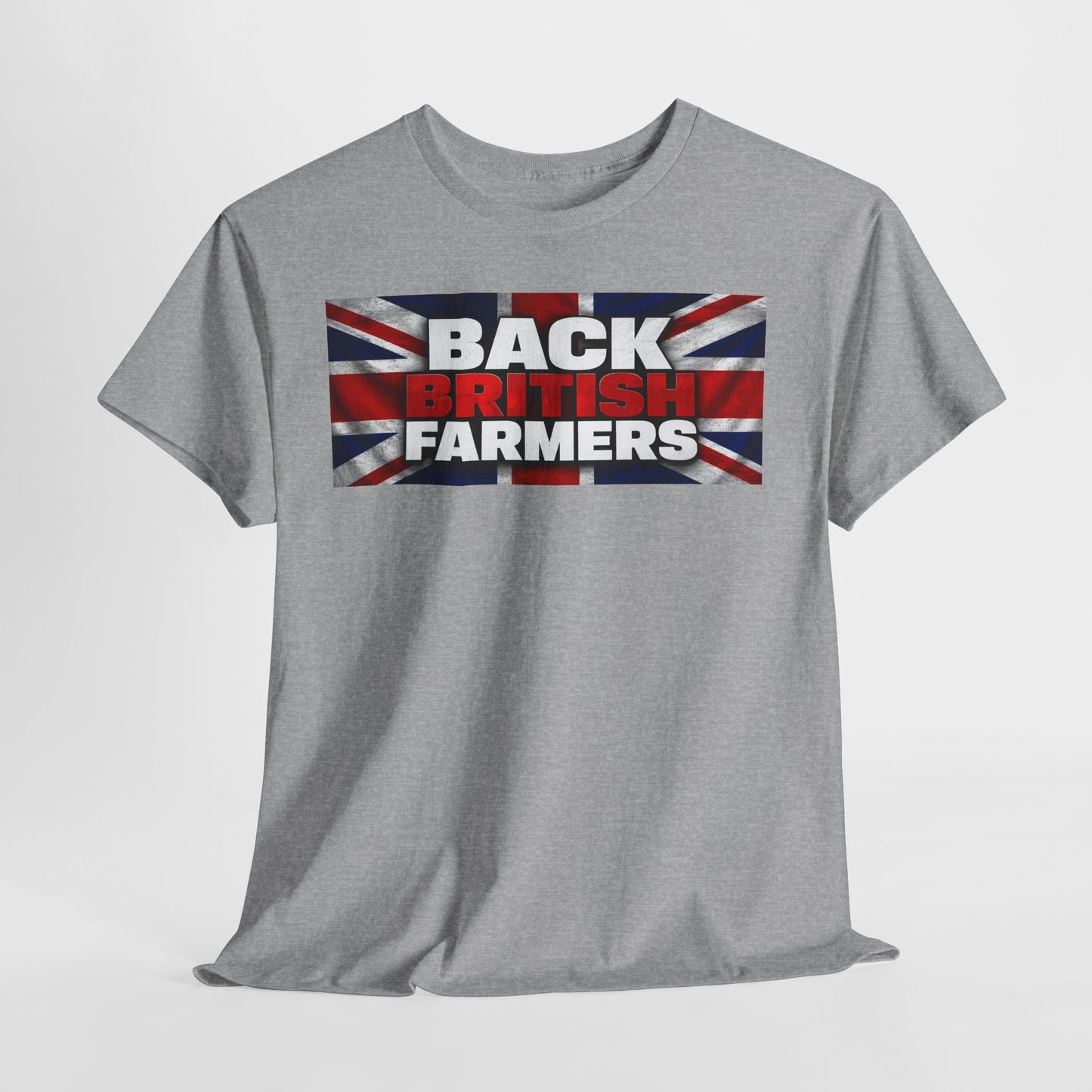 Back British Farmers T-Shirt — Union Jack Support Tee for UK Farmers