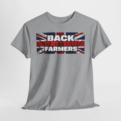 Back British Farmers T-Shirt — Union Jack Support Tee for UK Farmers