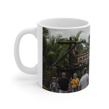 Adventureland Entrance Photo Ceramic Mug — Theme Park Travel Souvenir (11oz & 15oz)