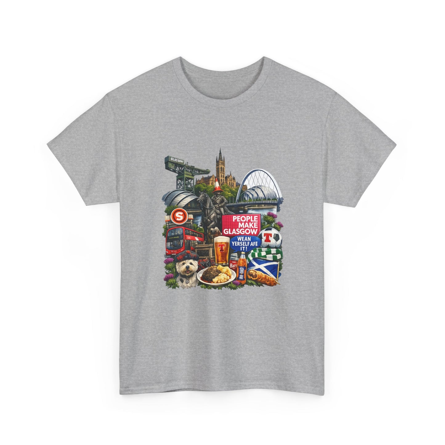 Glasgow Collage T-Shirt — "People Make Glasgow" Scottish City Souvenir Tee