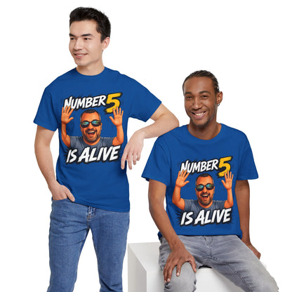 Number 5 Is Alive Graphic Tee — Funny Meme Face T‑Shirt