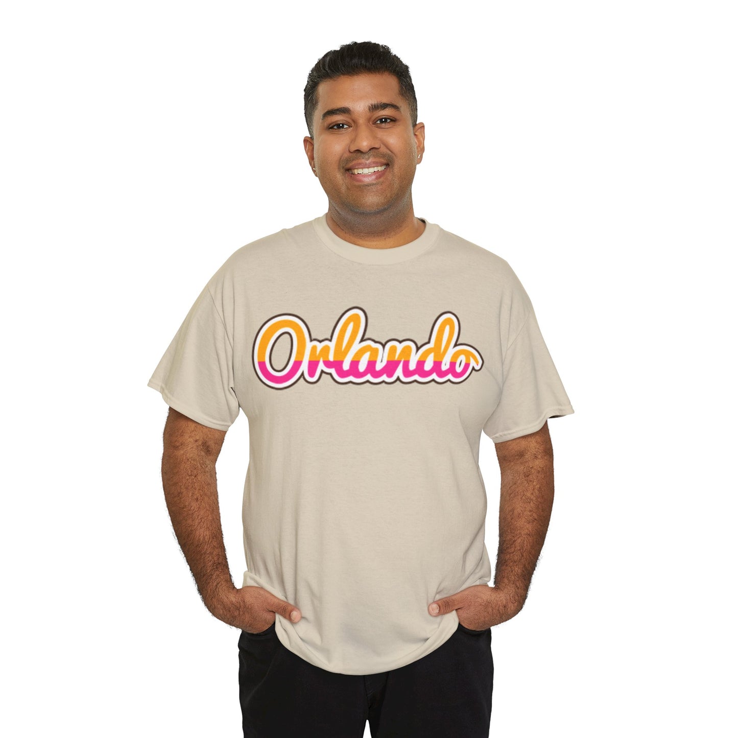 Orlando Retro Script Tee — Vintage Sunset City Souvenir Shirt