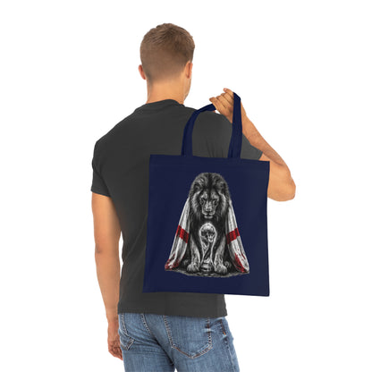 England Lion Tote Bag – Protective Lion Illustration Cotton Tote