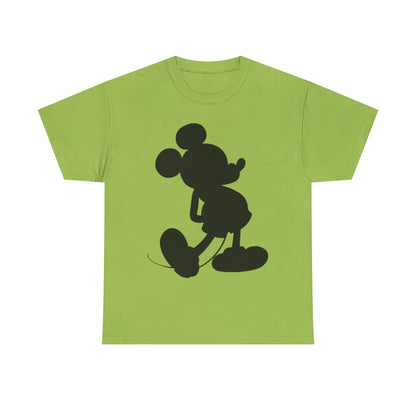 Mickey Mouse Silhouette Graphic Tee — Retro Cartoon Shadow T-Shirt