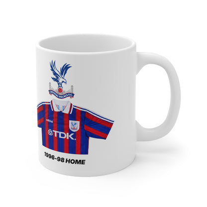 Crystal Palace Retro Football Shirt Mug — 1996-98 Home Jersey Ceramic Coffee Cup (11oz/15oz)