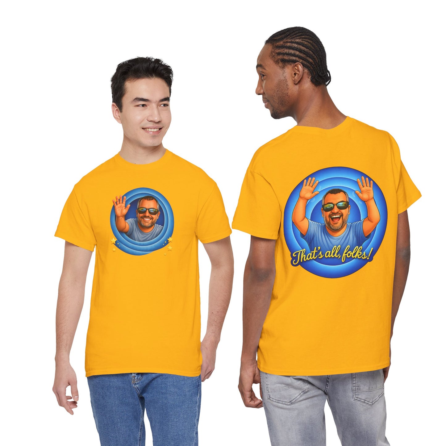 T-Shirt — "That's All, Folks!" Waving Portrait Graphic Tee