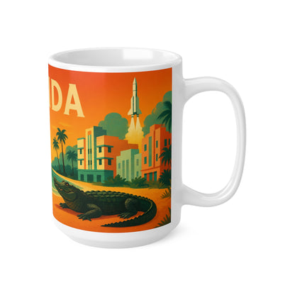 Florida Vintage Beach Mug — Retro Sunset Orange Grove Coffee Cup (11oz & 15oz)