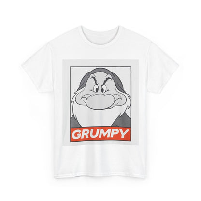 Grumpy Dwarf Graphic Tee — Vintage Cartoon Face "GRUMPY" Shirt