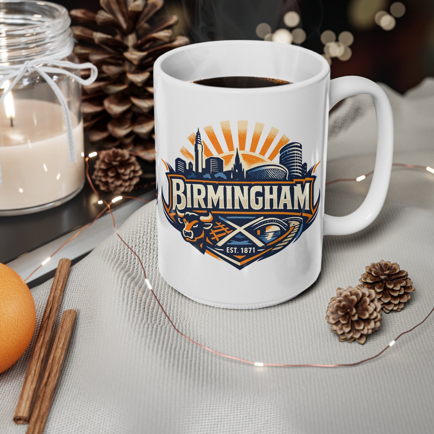 Birmingham Skyline Coffee Mug – City Crest Ceramic Mug (11oz & 15oz)