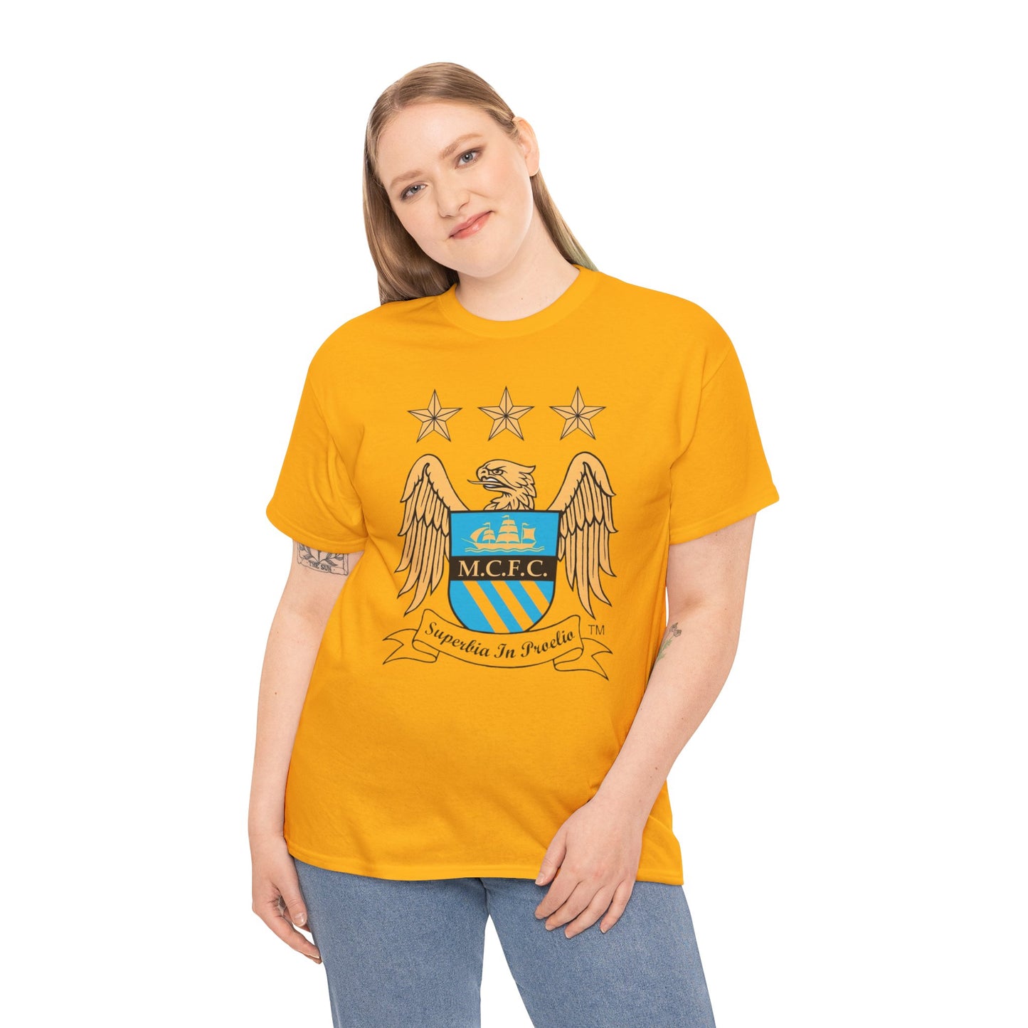 Manchester City Retro Club Crest T‑Shirt — MCFC Vintage Style Club Emblem Tee