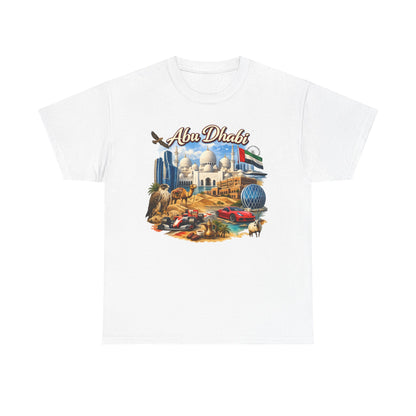 Abu Dhabi Landmark Collage T-Shirt — UAE Travel Souvenir Tee