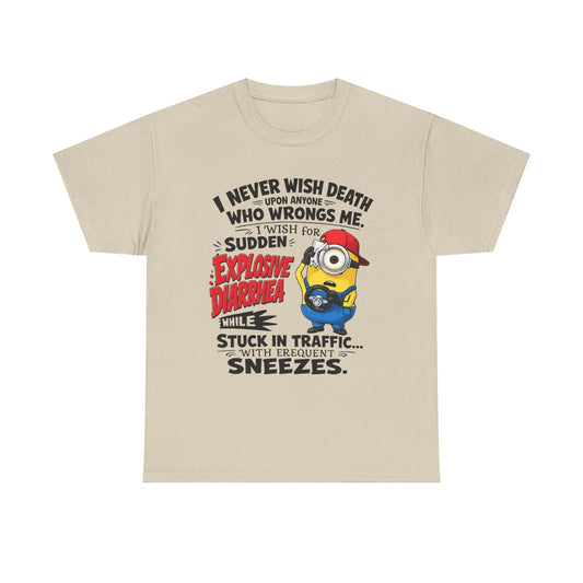Funny Minion Traffic Tee — "Explosive Diarrhea" Humorous Graphic T-Shirt