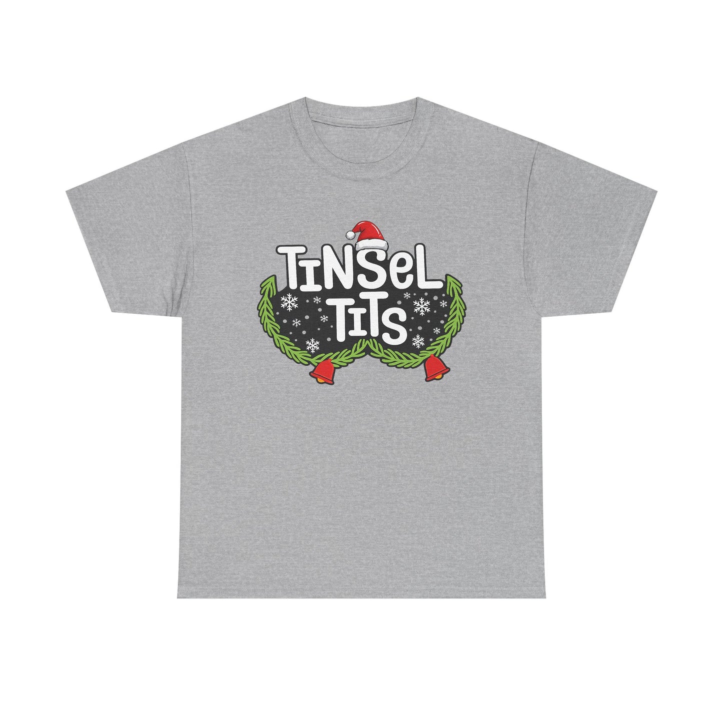 T-Shirt — "Tinsel Tits" Funny Christmas Wreath Holiday Tee