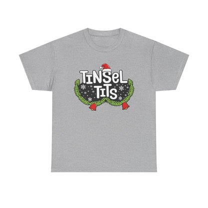 T-Shirt — "Tinsel Tits" Funny Christmas Wreath Holiday Tee