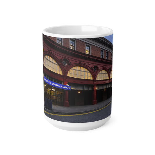 Leicester Square Station Ceramic Coffee Mug — London Underground Souvenir (11oz & 15oz)